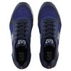 Emporio Armani EA7 Cow Split Leather Suede Patchwork Thick Sole Round Toe Lace-Up Low-Top Casual Shoes Unisex sneakers Dark-Blue 7X000336AF18612MZ184