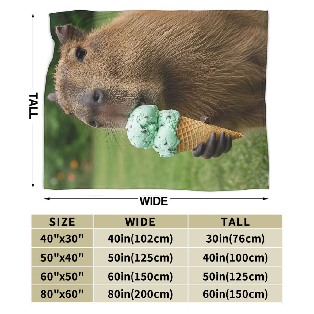 Super Soft Funny Capybara Kawaii Throw Blanket Premium Flannel Fleece Lightweight  Bed Blanket Cozy Fluffy Bedspread All Season