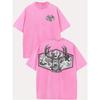 Camo Deer Head Graphic Cotton Retro Street Double-Sided Printed Pattern Men's Vintage Summer Clothing Drop Shoulder Sleeve Round Neck Top Short Sleeve