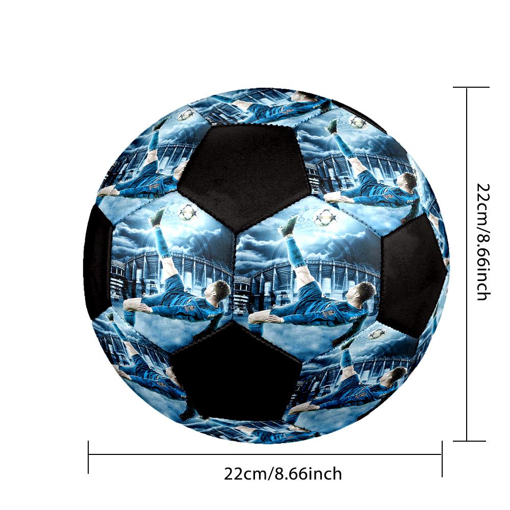 Pallone Calcio a 5 CR7 Colorato Per Tutte le Età Misura 5 Cucito a Macchina PVC Pronto per la Competizione Resistente Alta Rimbalzabilità