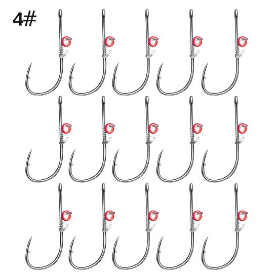 15Pcs Live Shrimp Fixing Hook Heavy Duty Carbon Steel Barbed Fishhook with Hole