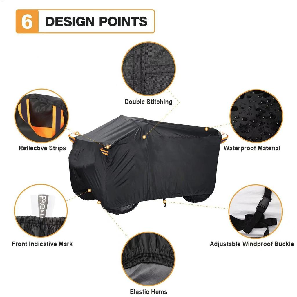 Quad Cover Tear-Resistant Tarp Outdoor Storage Cover For Rainy Weather Summer Sun Exposure Winter Road Trips Dusty Environments