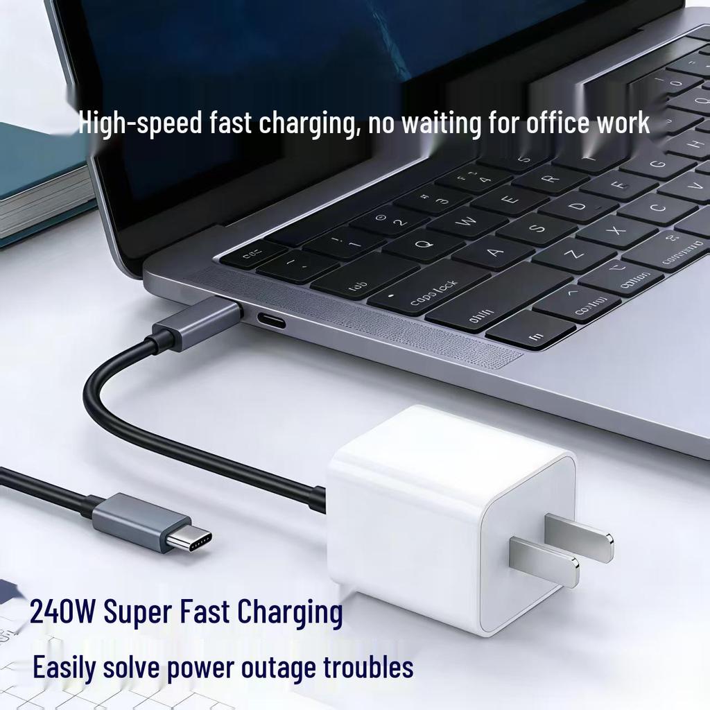 USB4 40G High-Speed Dual-Head Type-C Cable, 240W Compatible for Computers and Mobile Phones