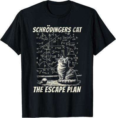 Lustiges Schrödinger's Katze Fluchtplan Wissenschaftsdesign T-Shirt