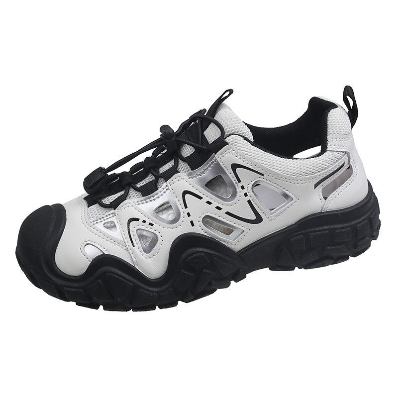 Römische Sandalen mit hohlen Zehen für Damensport, atmungsaktive Wanderschuhe mit dicker Sohle