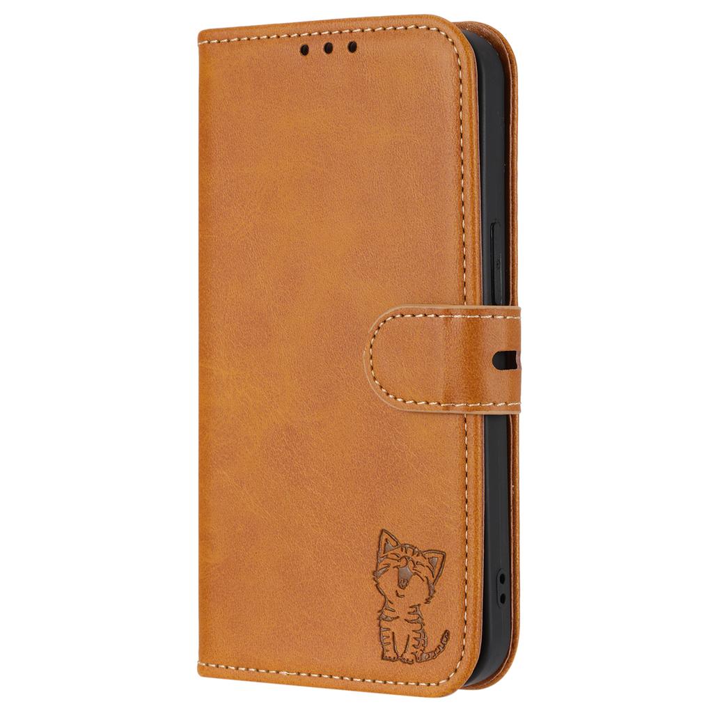 For Sony Xperia 5 IV 5G Case Happy Cat Pattern Imprinted Leather Wallet Phone Cover