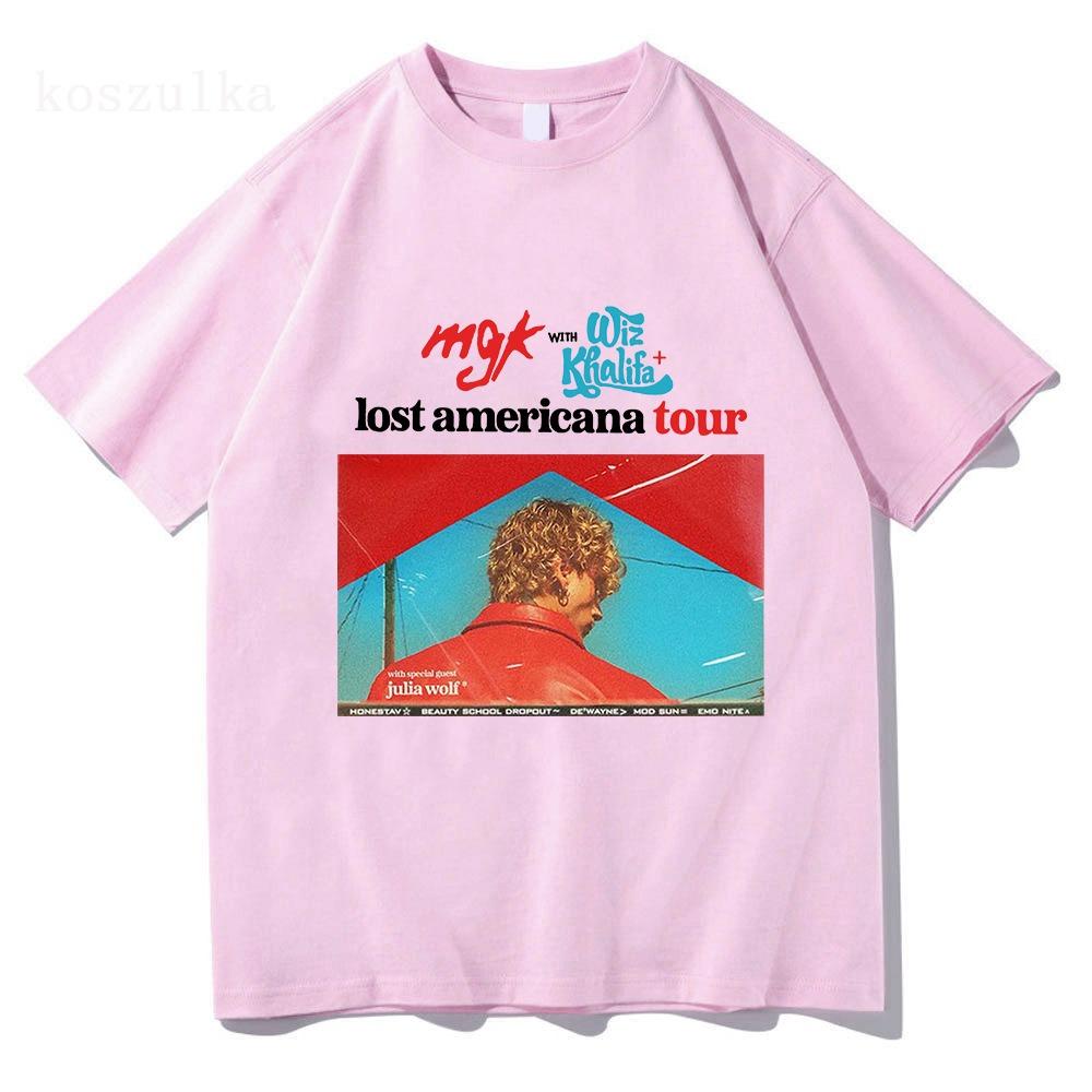 

MGK Lost Americana Tour T-shirt Machine Gun Kelly Singer Graphic Tshirt Cotton Short Sleeve Men Women T Shirt Streetwear S