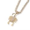 Nouveau pendentif Scorpion Glacé Chaîne Corde Torsadée Chaîne Tennis Pendentif Collier Homme Hip-hop Tendance Design Costume Chaîne de Pull