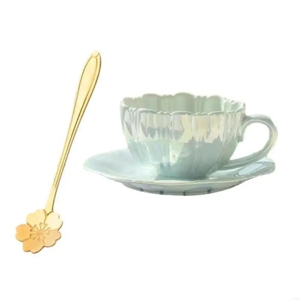 

Gradient Drinking Mugs Petal Shape Tea Cups Coffee Ware Coffee Cup Home Breakfast синий