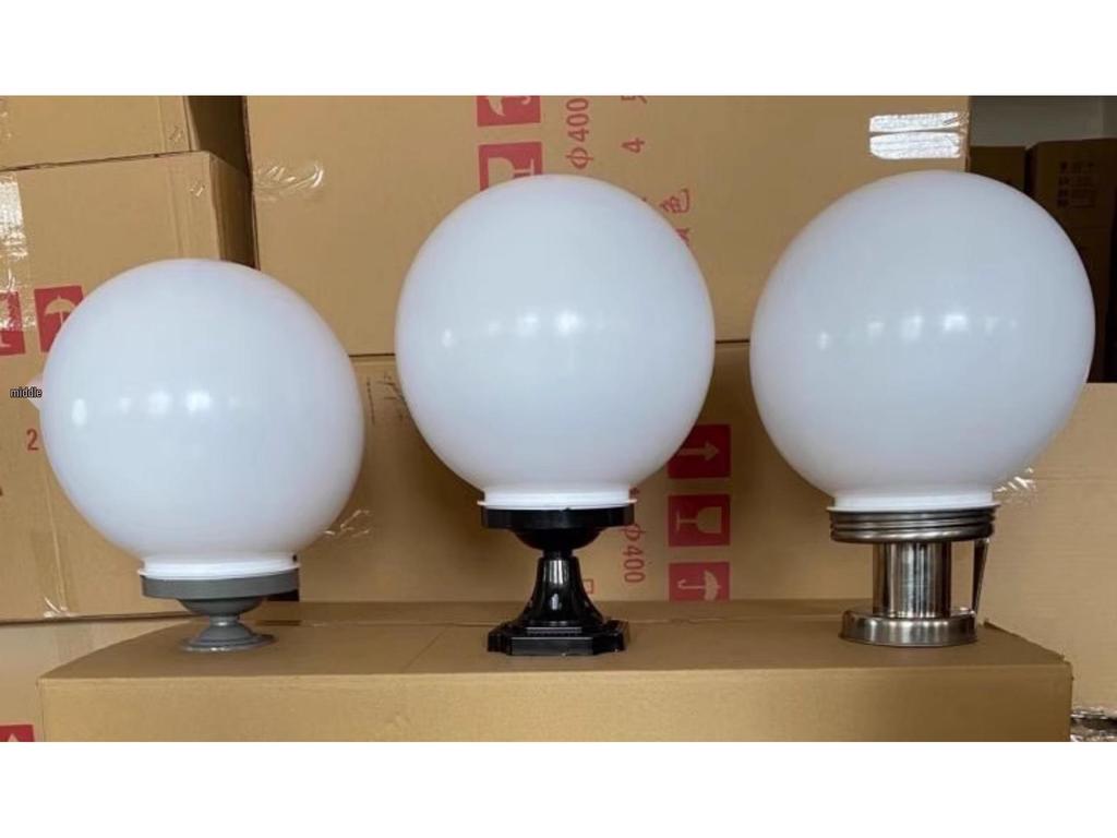 LED Waterproof Outdoor Post Light with Acrylic Spherical Shade