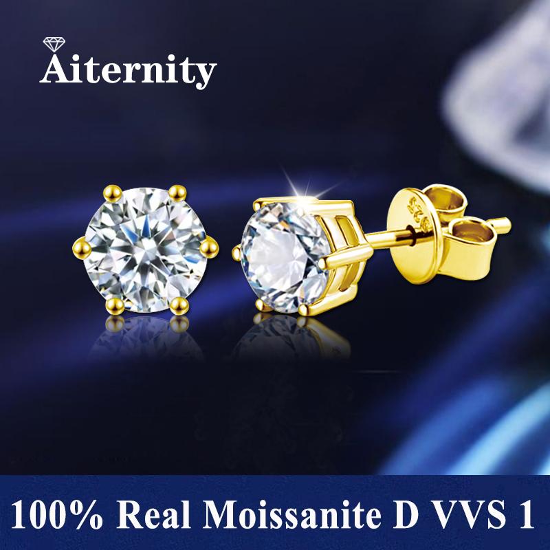 Promotion Moissanite Earrings for Women Pass Diamond Test Pen 100% With Ear Studs 925 Silver Fine Jewelry