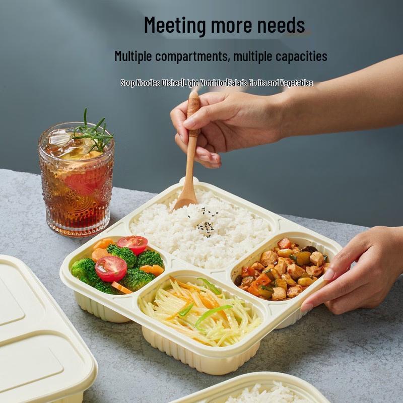 Deshangyuan Disposable Degradable Compartment Takeout Boxes
