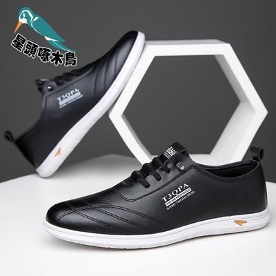 New Round Head Men's Casual Shoes Business Trendy Men's Cow Single Shoes Little White Shoes Leather Shoes Factory Leather Shoes