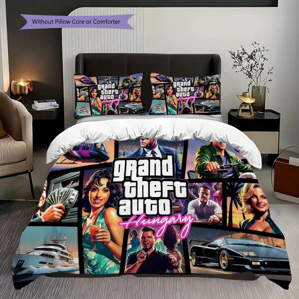 Gta V Urban Adventure Threepiece Set 1 Duvet Cover 2 Pillowcase Without Core Christmas Birthday Gift Bedding Set Duvet Cover And Pillowcase