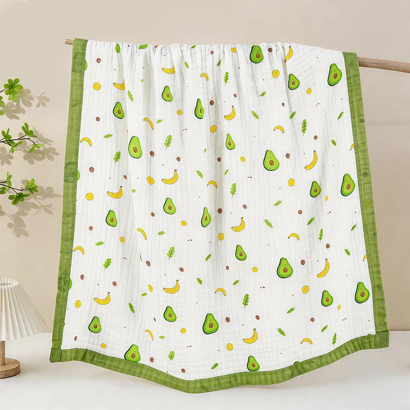 Grade A All-Cotton 6-Layer Baby Bath Towel - Soft, Absorbent, Printed Gauze for Newborns