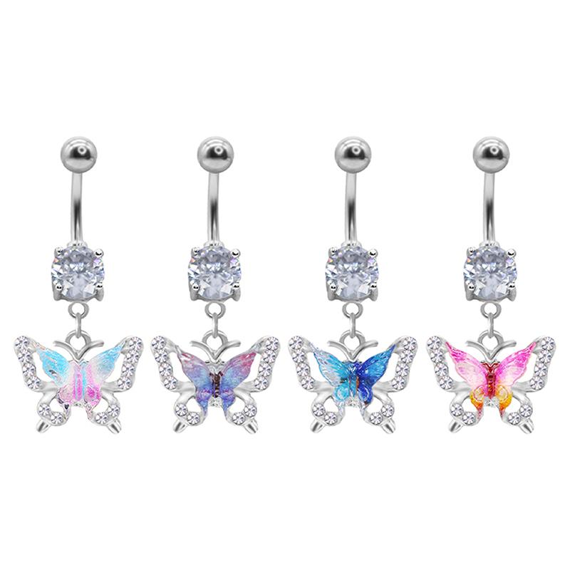 Anneau de nombril Tempérament Délicat Pour Femmes Filles Tendance Papillon Sexy Anneaux de Nombril Bijoux Piercing Corporel Cadeaux