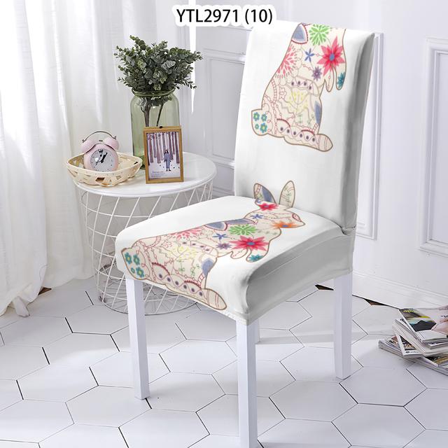 Animal Style Chairs Covers Cover For Dining Chair Cat Pattern Elastic Chairs Covers Case Stretch Home Removable Chair
