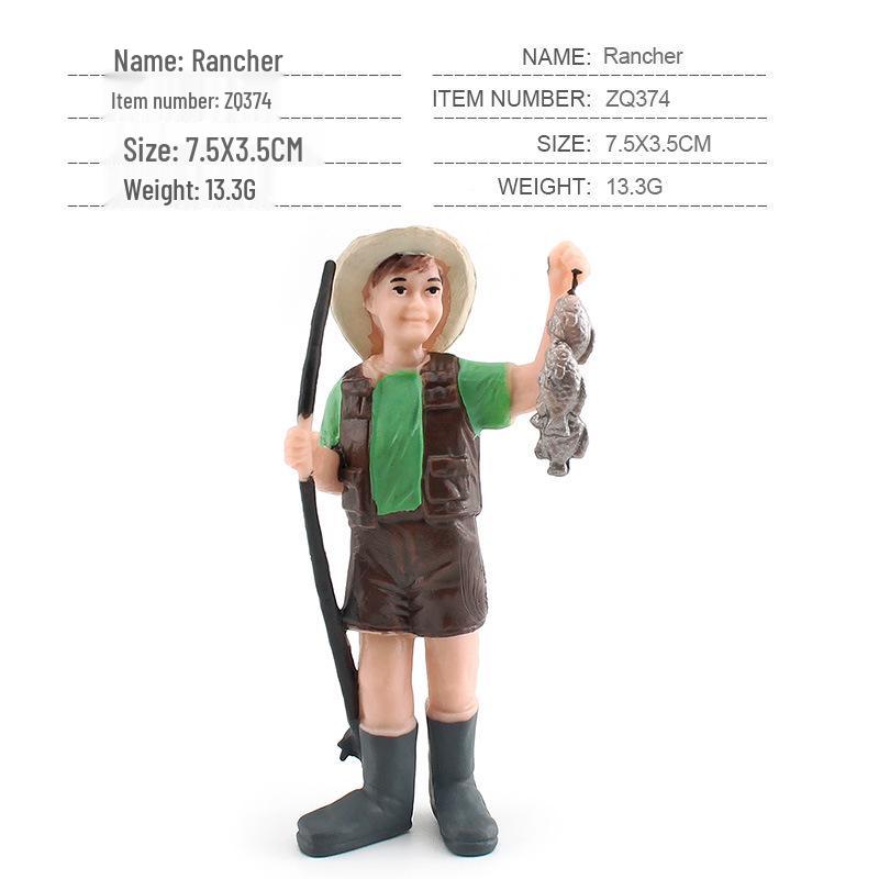 Трансграничные детские фигурки сцены фермы: Игрушки Модели Фермера и Работницы
