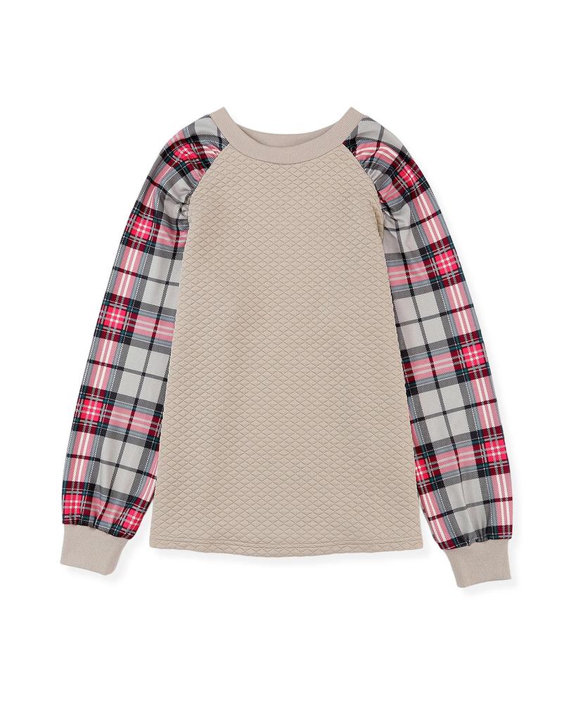 Azura Exchange Plaid Raglan Sleeve Sweatshirt
