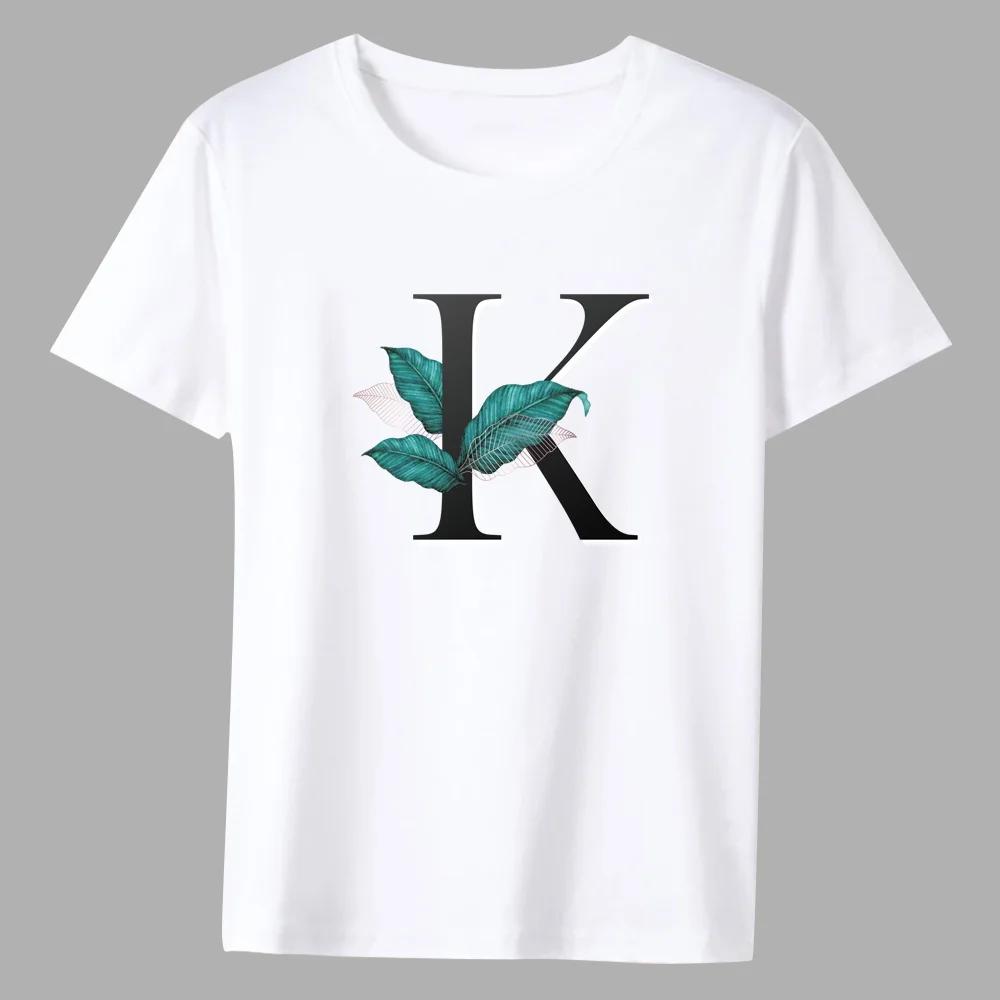Men's T-shirt Basic Print Short Sleeve Anime Top Leaf Lettern Series Casual White O-neck Youth Men's Commuter Comfortable Shirt