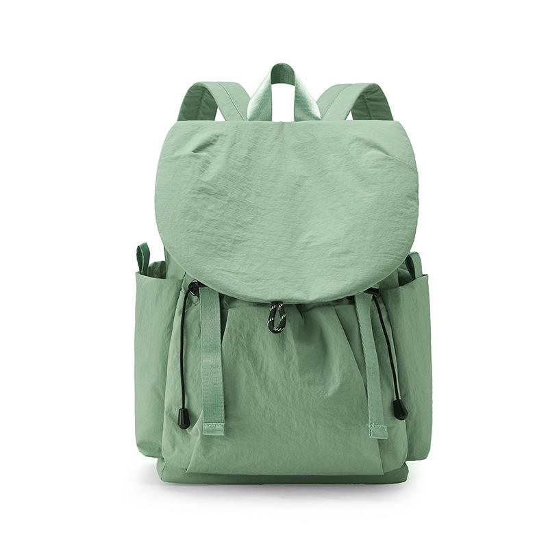 

Women s Lightweight Nylon Sports Backpack: Large Drawstring Casual College Bookbag зелений