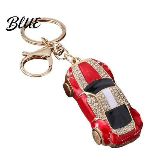 Gift for Car Enthusiasts Sports Keychain with Sparkling Rhinestones Durable Zinc Alloy Key Accessory Stylish Pendant Decorative Compact Ring