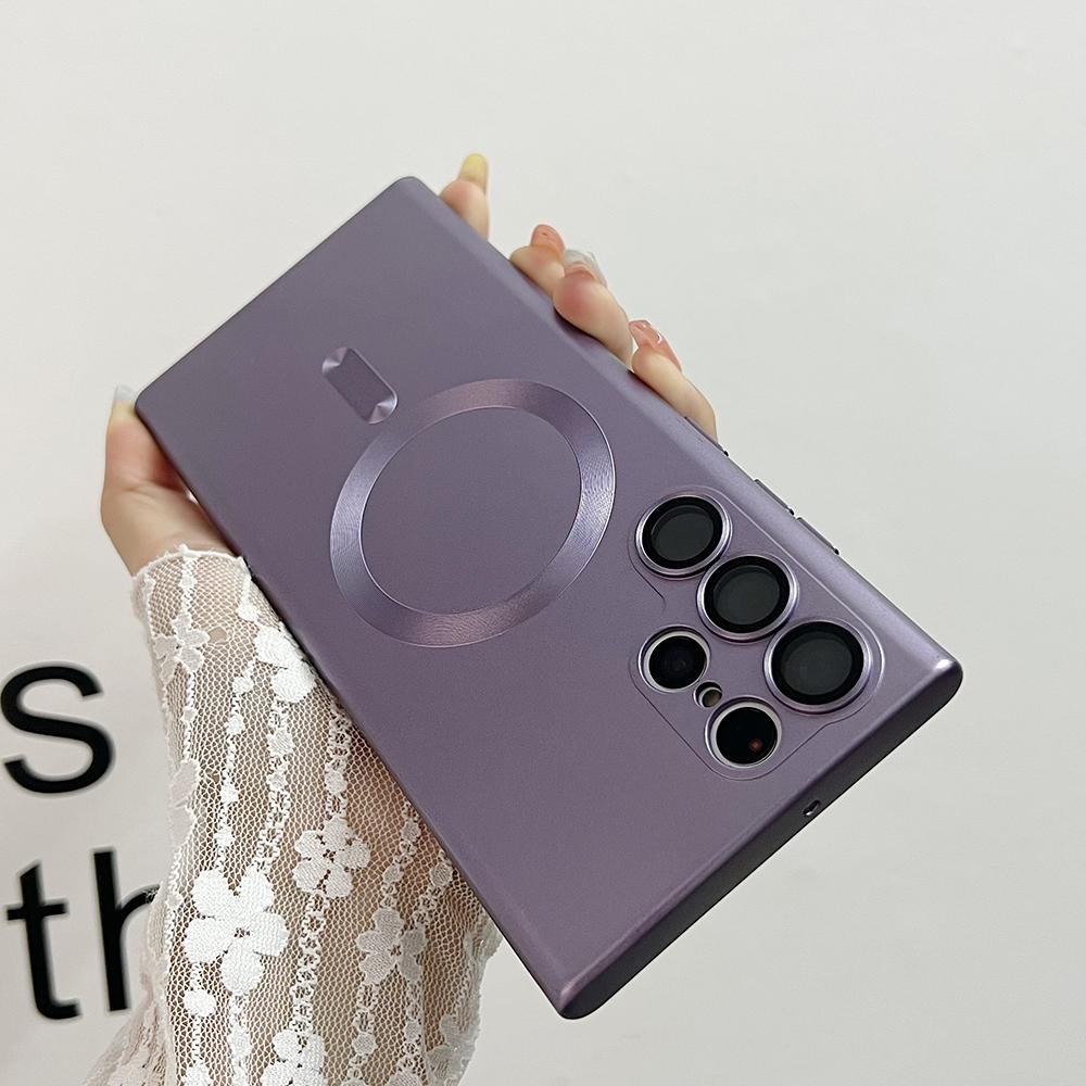 Magnetic Luxury Wireless Charge For Magsafe Case For Samsung Galaxy S25 S24 S23 S 25 Ultra Plus Shockproof Soft Silicone Cover