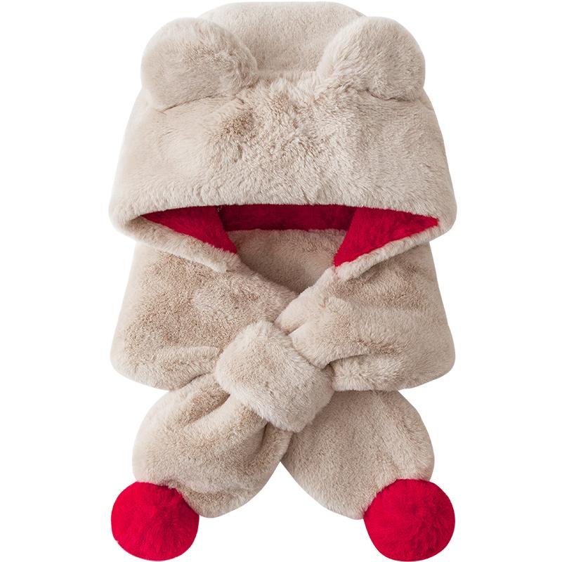Mini Balabala Kids  Winter New Year Integrated Hat and Scarf 080