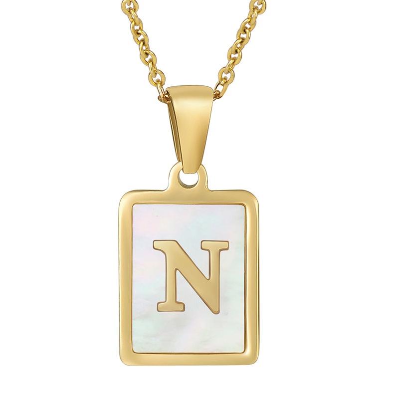 Stainless Steel Shell Letter Necklace For Women European And American Style Fashion Jewelry Wholesale