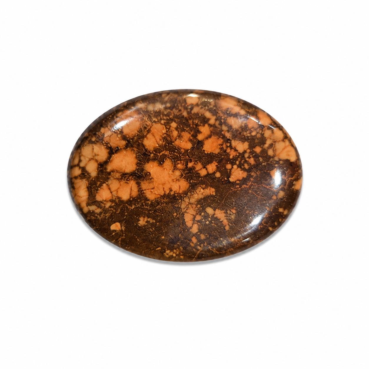 Orange Turquoise Oval Cabochon Gemstone, Spiderweb Matrix Turquoise Stone, Loose Cabochon for Jewelry Making, Natural Look Gemstone 28x36mm оранжевый