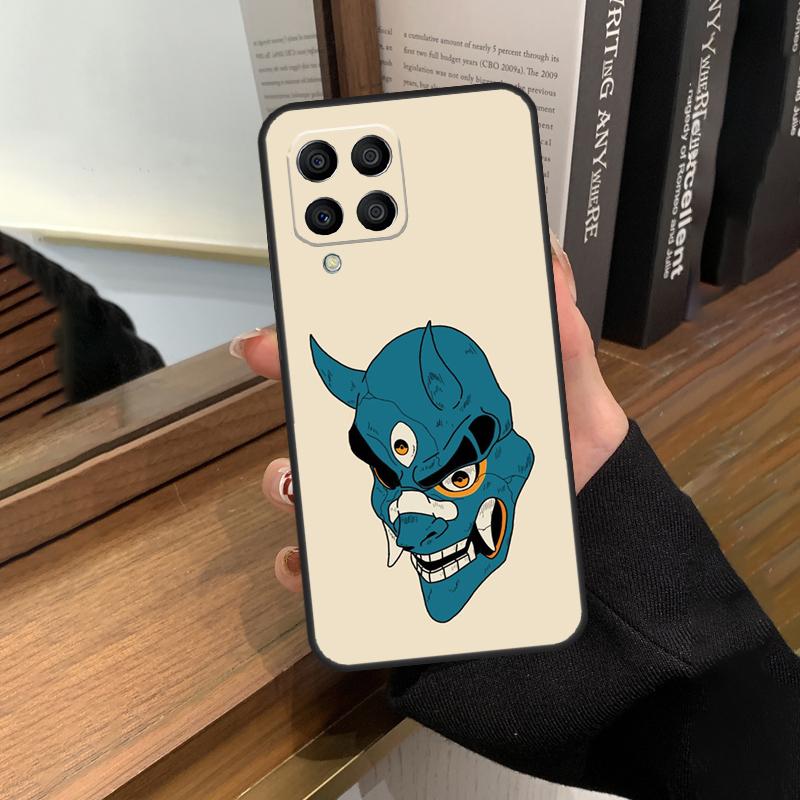 Japanese Oni Hannya Demon Mask Case For Samsung Galaxy M35 M15 M55 M56 M36 M16 M06 M31 M13 M33 M53 M12 M32 M52 M14 M34 M54