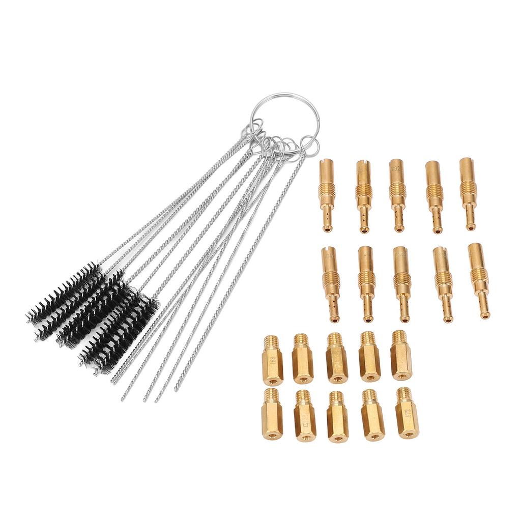 32Pcs Carburetor Main Slow Pilot Jets Kit With Carb Cleaner Brush