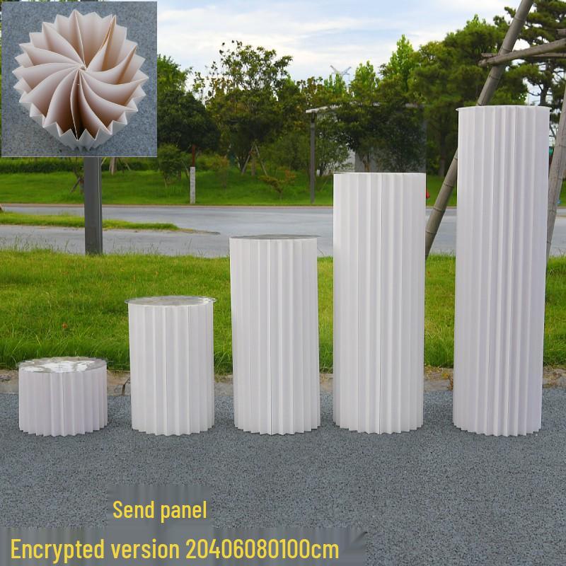Wedding & Event Origami Dessert Display Stand - Round Foldable Columns for Cakes and Ornaments