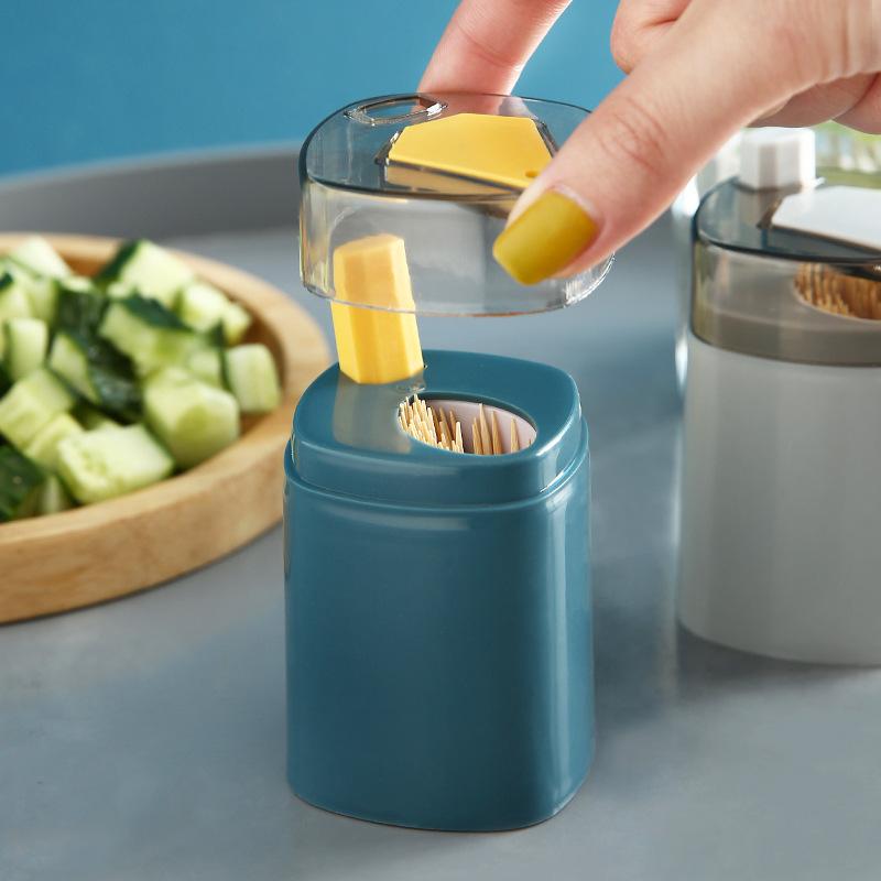 Automatic Toothpick Holder Dispenser Creative Press Type Portable Toothpick Box for Home Kitchen Dining Table