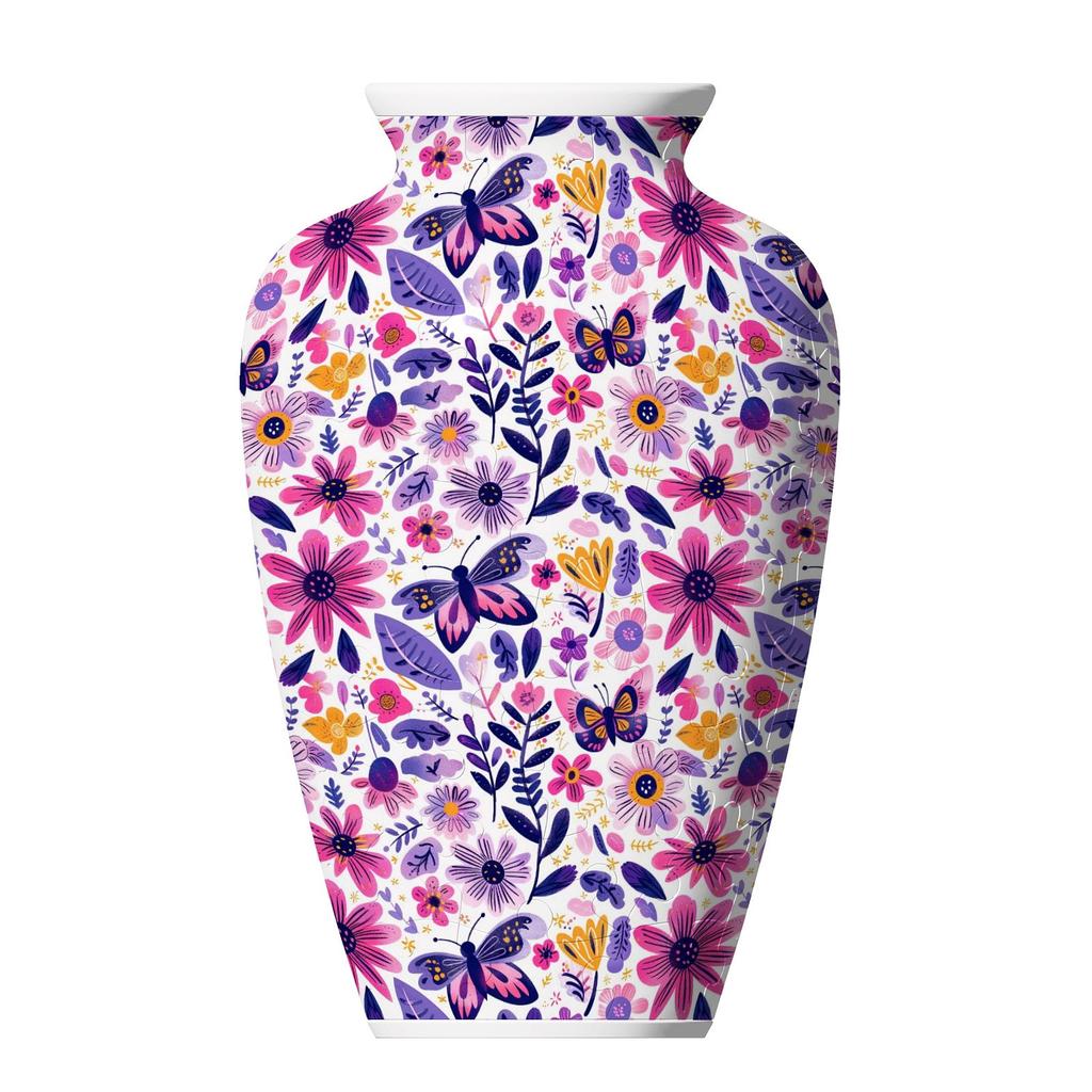 3D Puzzle House Vase Decorative Piece – DIY Floral Container For Living Room Decor