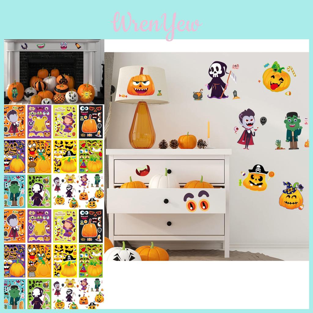 Creative Cm2304010 Cross-border Halloween Pumpkin Puzzles Fun Decoration Stickers Set