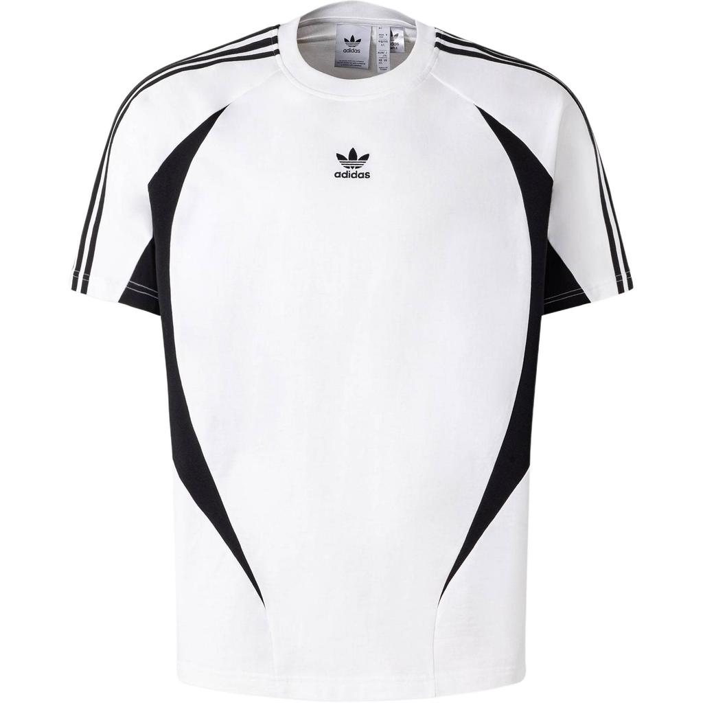 Adidas Originals Archive Striped Logo Print Pullover Sports Short Sleeve T-Shirt Men Tops White Black JM7284