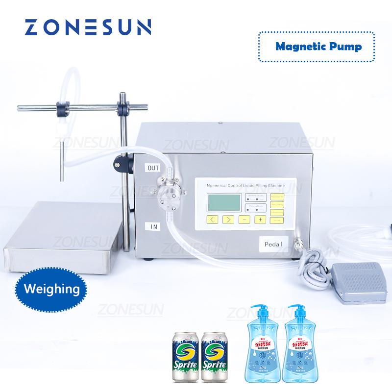 ZONESUN ZS-MP251W Magnetic Pump Strong Acid Liquid Edible Oil Liquor Filling and Weighing Machine Juice  Water Bottle Filler