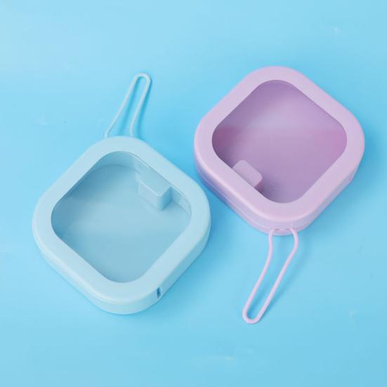 Caixa de joias giratória transparente com janela portátil para pendurar corda organizador de laços de cabelo suporte de cotonete de viagem dispensador de cotonetes caixa de acessórios para cabelo infantil