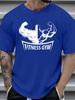 Muscle Gym Pure Cotton TShirt Mens Athletic Fitness Casual Sporty Blue Vintage Athleisure Streetwear - Men's Summer Cotton Gr...