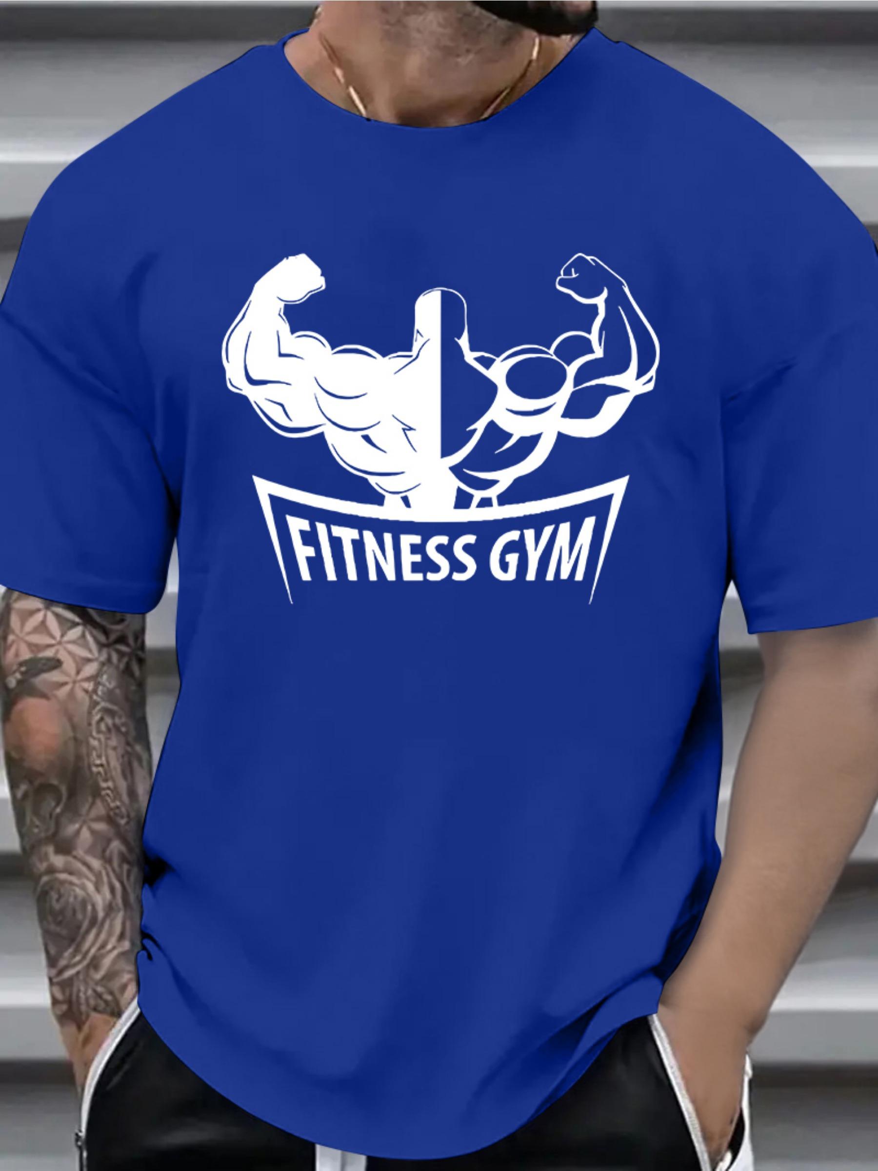 

Muscle Gym Pure Cotton TShirt Mens Athletic Fitness Casual Sporty Blue Vintage Athleisure Streetwear - Men s Summer Cotton Gr... 5XL різнокольоровий