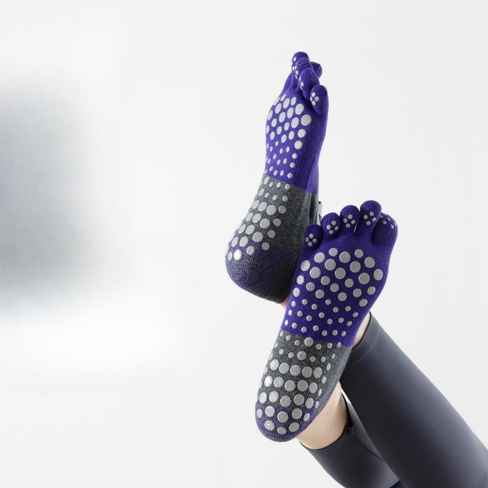 Five-finger Yoga Socks, Women's Anti-slip Dispensing Floor Socks, Backless Straps, Indoor Fitness Pilates Sweat-absorbing Socks