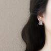 S925 Sterling Silver Irregular Ear Studs Women's Cold Style Commuting Fashion Earrings Trendy Inlaid Zircon Earrings