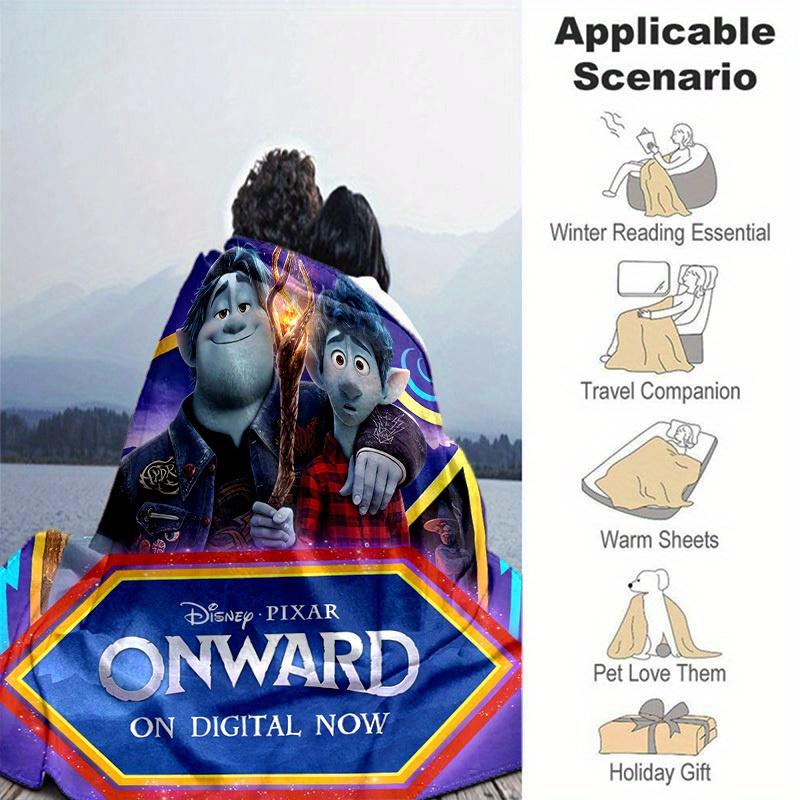 1pc, Disney Pixar Onward Merchandise: Blue Home Decor Blanket Perfect for Couch, Bedroom, Living Room, Travel, Camping
