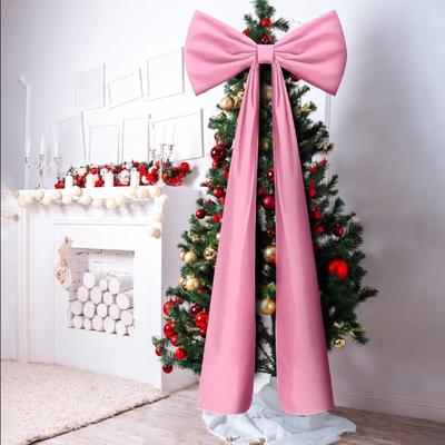 50X180CM Christmas Extra Large Velvet Bow Xmas Tree Topper Bows for Home Wreath Wall Backdrop Birthday Wedding Party Decoration
