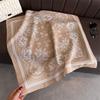 Korean version of the new imitation velvet herringbone pattern cotton and linen small square scarf silk scarf headscarf shawl sun protection scarf wom