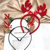 Japanese & Korean New Year Hair Accessories: Cute Plush Antler Christmas Headband for Girls