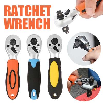 72 Tooth Mini Double Head Straight Handle Metric Ratchet Two-way Adjustable Industrial Wrench  Sleeve Dual-use Wrench Socket Wrench Car Repair