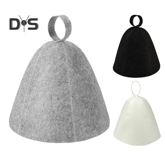 Felt Sunna Hat Unisex Vaporarium Hat Thermal Insulation Elastic Water-absorbing Hair Drying Cap Solid Color Spa Bath Accessories