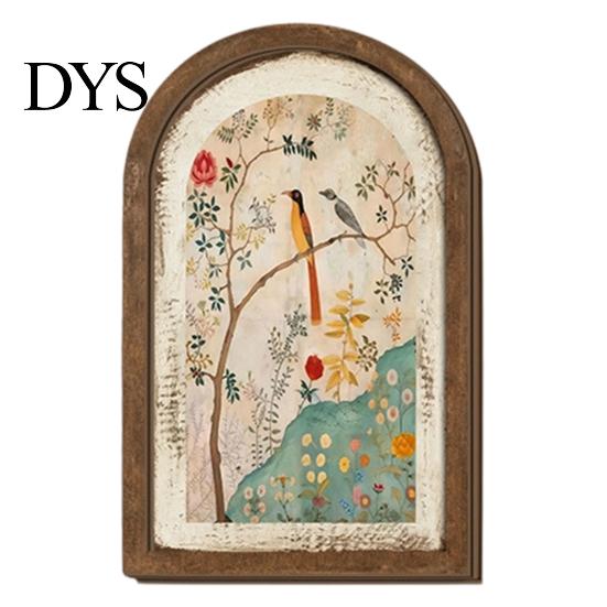 Pastorale Stijl Huisdecoratie Tulp Houten Muurbord, Decoratieve Tafelblad Display Stukken, Retro Kunst Franse Gebogen Hanger voor Boerderij Slaapkamer